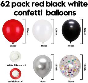 img 2 attached to 🎈 CUTEDECOR 62 Pack Red Black Confetti Balloons Kit: Stunning Metallic Silver Balloons for Memorable Wedding, Party, Birthday, Baby Shower, and Graduation Decorations Supplies