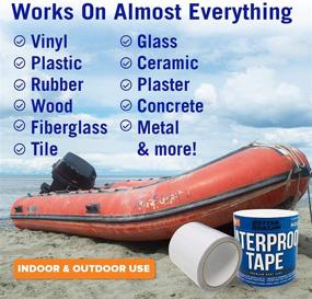 img 2 attached to 🌊 Premium Marine Grade Waterproof Tape | Thick Rubberized Sealant & Repair for Outdoor Use | 15' x 4" Wide