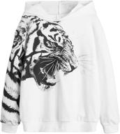 🐯 boldly stylish: wdirara boy's tiger print long sleeve hoodie sweater with casual hooded tops logo