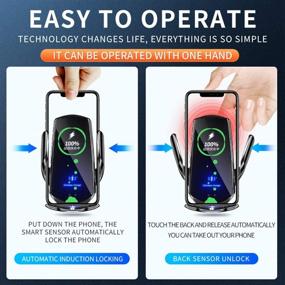 img 3 attached to ONEGenug Upgraded Car Wireless Charger: 15W Qi Car Charger with Auto-Clamping Wireless Air Vent Car Mount - Compatible with iPhone, Samsung, & Huawei