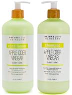 nature love apple cider vinegar shampoo and conditioner duo: clarify + shine, revitalize hair and scalp - paraben free, cruelty free, made in usa (25 oz each) logo