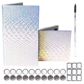 img 3 attached to Set of 2 Magnetic Eyeshadow Palettes, 1 Spatula, and 40 Metal Stickers (43 Pieces)