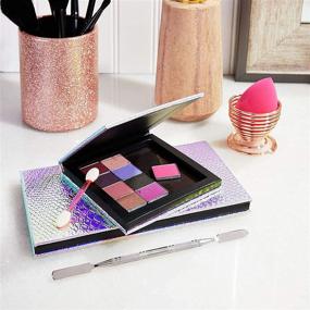 img 2 attached to Set of 2 Magnetic Eyeshadow Palettes, 1 Spatula, and 40 Metal Stickers (43 Pieces)