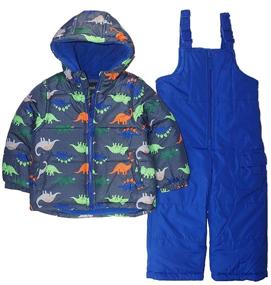img 4 attached to ❄️ LONDON FOG Boys' Toddler Snow Bib and Jacket Snowsuit - 2-Piece Set