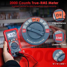 img 3 attached to 🔌 AstroAI M2K0R Digital Multimeter: AC/DC Voltmeter & Auto Ranging Tester; Measures Voltage, Current, Capacitance; Tests Live Wire & Continuity