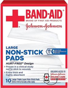 img 1 attached to 🩹 BAND-AID First Aid Non-Stick Pads, Large Size 3 in x 4 in, 7 Packs of 10 Each, Varied Packaging Options