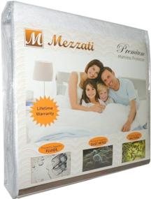img 4 attached to Mezzati Premium Mattress Protector Cover: Cotton Terry Top, Waterproof & Stain Resistant, Full Size with Extra Deep Fitted Pockets