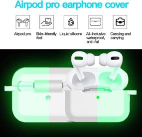 img 3 attached to Compatible With AirPods Pro Case Cover Silicone Protective Case Skin For Airpods Pro 2019 (Front LED Visible) Clear Nightglow Green