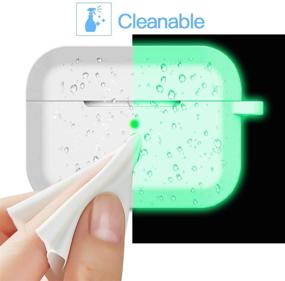 img 2 attached to Compatible With AirPods Pro Case Cover Silicone Protective Case Skin For Airpods Pro 2019 (Front LED Visible) Clear Nightglow Green