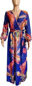 img 1 attached to Nuofengkudu Chiffon Printed Sleeves Waisted Women's Clothing