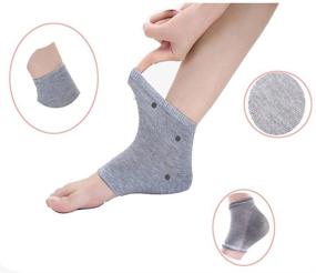 img 3 attached to 🧦 Увлажняющие носочки Dr.Pedi для пяток с трещинами - серые гелевые носки, крем для сухих и треснувших стоп