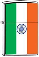 zippo custom lighter - show your indian pride with high polish chrome finish and india flag design logo