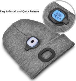 img 2 attached to 🎩 Rechargeable USB Beanie Hat with LED Light - Perfect Gifts for Men, Dad, and Fathers