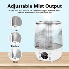 img 1 attached to 🌬️ Top Fill Ultrasonic Cool Mist Humidifier with Essential Oil Diffuser, Remote Control, Timer, Sleep Mode and Auto-Shut Off - Perfect for Bedroom, Baby Nursery, Large Room Home