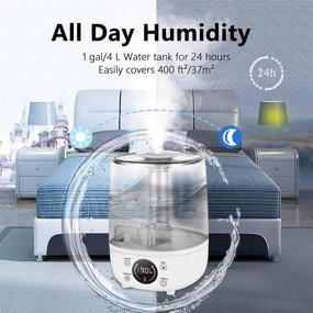 img 2 attached to 🌬️ Top Fill Ultrasonic Cool Mist Humidifier with Essential Oil Diffuser, Remote Control, Timer, Sleep Mode and Auto-Shut Off - Perfect for Bedroom, Baby Nursery, Large Room Home