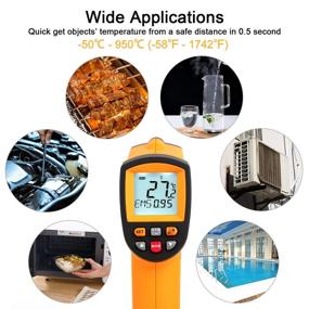 img 1 attached to 🌡️ Thermoworks Laser Temperature Reader Gun: High Temp Infrared Thermometer with Data Saving, Alarm & Wide Range for Automobile, Cooking, BBQ, Industry -58°F to 1742°F