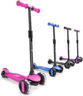 🛴 6ku kids scooter with flash wheels - toddler scooter 4 adjustable height - scooters for kids 2-5 - extra-wide pu led wheels - 3 wheel scooter for kids for girls & boys learning to steer logo