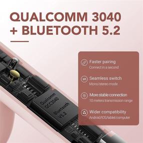 img 3 attached to Наушники Haylou Moripods True Wireless с Bluetooth V5.2 - Qualcomm QCC3040 TWS стерео-наушники, 4 микрофона с функцией сквозной передачи и шумоподавление CVC 8.0, адаптивная технология aptX, время работы до 24 часов (розовые).
