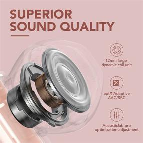 img 2 attached to Haylou Moripods True Wireless Earbuds Bluetooth V5.2 Headphones - Qualcomm QCC3040 TWS Stereo Earphones, 4-Mic Enc and CVC 8.0 Noise Cancellation, aptX Adaptive, 24-Hour Playtime (Pink)