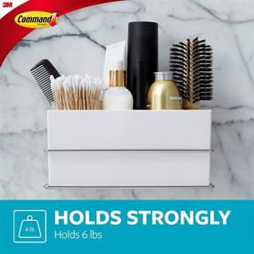 img 1 attached to 🧲 Command Wall and Cabinet Organizer: Satin Nickel, 1-Organizer + 4 Water-Resistant Strips - Damage-Free Organization!