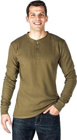 img 2 attached to Mens Thermal Henley Sleeve T Shirt