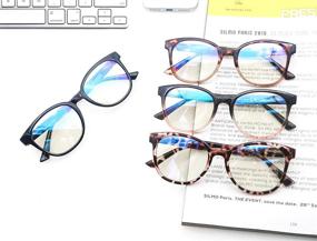 img 3 attached to 👓 Enhance Eye Comfort with Women's Blue Light Blocking Glasses - 4 Pack Computer Glasses, Non Prescription, Anti Glare/UV, Reduce Eyestrain and Protect Eyes