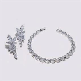 img 1 attached to UDORA Bridesmaid Zirconia Earrings Bracelet