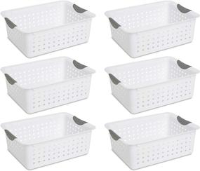 img 4 attached to 🧺 Sterilite 16248006 Medium Ultra Basket - White Basket with Titanium Inserts (Pack of 6)