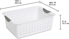 img 2 attached to 🧺 Sterilite 16248006 Medium Ultra Basket - White Basket with Titanium Inserts (Pack of 6)