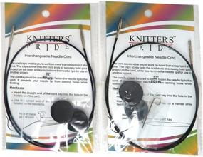 img 1 attached to 🧶 Knitters Pride Interchangeable Black Cord Replacement Pack - 4 Cords: 24, 32 (2), 40