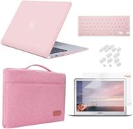 🏻 icasso macbook pro 13 inch case 2012-2015 bundle - 5 in 1 rose quartz - hard case, sleeve, screen protector, keyboard cover & dust plug - a1425/a1502 compatible logo