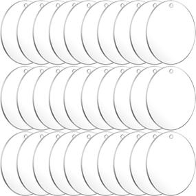 img 4 attached to 🔑 Bulk Acrylic Keychain Blanks - 30PCS Clear Disc Ornaments with Hole for Vinyl, DIY Keychain Crafts (3 Inch, 30 Pcs)