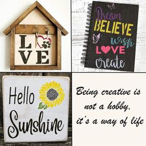 img 2 attached to 🐝 Reusable Farmhouse Stencils for Wood Signs, Canvas, Wall & DIY Art - Large Set Includes Queen Bee, Love, Inspirational Words & a Welcome Stencil - Perfect for Painting on Wood