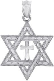 img 2 attached to 🔯 925 Sterling Silver Jewish Pendant: Cross and Star of David Charm
