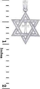 img 1 attached to 🔯 925 Sterling Silver Jewish Pendant: Cross and Star of David Charm