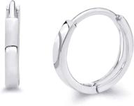 white gold thickness huggie earrings logo