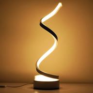 🌟 nuür classic spiral led table lamp white - dimmable metallic beside lamp with touch controller - 3 colour temperature - 13 inch height - contemporary, decorative lamp for home, living room & office логотип