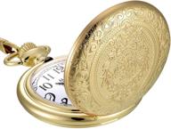 🕰️ timeless elegance: mudder vintage stainless quartz pocket watch logo
