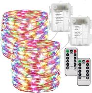 🌟 illuminating magic: 10m 100led fairy lights string, battery powered copper wire lights for indoor/outdoor enchantment - 2 pack (multicolour) логотип