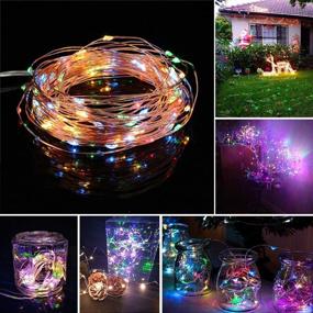 img 2 attached to 🌟 Illuminating Magic: 10M 100LED Fairy Lights String, Battery Powered Copper Wire Lights for Indoor/Outdoor Enchantment - 2 Pack (Multicolour)