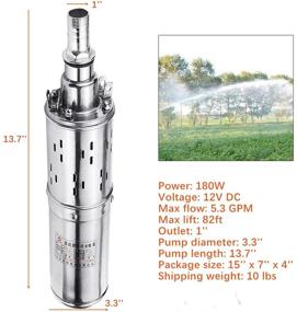 img 3 attached to 🌞 Efficient Electric Deep Well Solar Submersible Water Pump: DC 12V 180W, 5.3 GPM Large Flow, 82ft High Lift, Pure Copper Motor - Ideal for Farms and Ranches