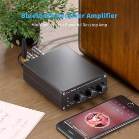 img 2 attached to 🔊 Fosi Audio BT20A Bluetooth 5.0 Stereo Audio 2 Channel Amplifier Receiver Mini Hi-Fi Class D Integrated Amp 2.0 CH for Home Speakers 100W x 2 with Bass and Treble Control TPA3116 (Includes Power Supply)