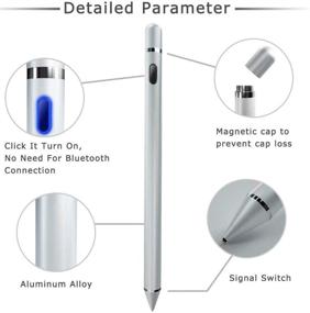 img 2 attached to Digital Stylus Pens For Touch Screens Fine Point Stylist Pen Precise And Smooth Stylish Pencil (Silver)