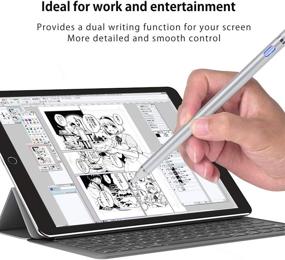 img 3 attached to Digital Stylus Pens For Touch Screens Fine Point Stylist Pen Precise And Smooth Stylish Pencil (Silver)