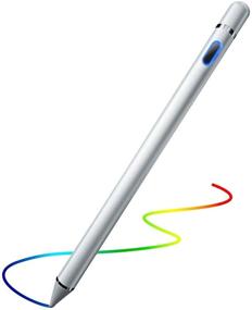img 4 attached to Digital Stylus Pens For Touch Screens Fine Point Stylist Pen Precise And Smooth Stylish Pencil (Silver)