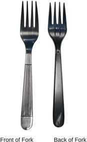 img 1 attached to 🍽️ Pack of 50 Individually Wrapped Plastic Utensils - Heavy Duty Knife Fork Spoon Napkin Salt Pepper Sets - Black Plastic Silverware - Plastic Cutlery Kits - Black (50)