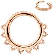 fansing 316l surgical steel septum jewelry 16 gauge hinged spiked septum clicker 8mm daith earrings hoop – sleek silver, elegant gold, or delicate rose gold options logo