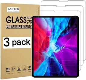 img 4 attached to 📱 TANTEK [3-Pack] iPad Pro 12.9-Inch Screen Protector (2020/2018 Model) - Tempered Glass Film, Ultra Clear, Anti-Scratch, Bubble-Free, Compatible with Face ID