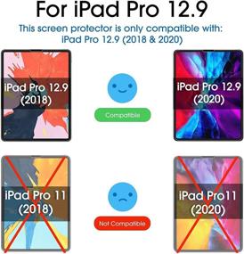 img 3 attached to 📱 TANTEK [3-Pack] iPad Pro 12.9-Inch Screen Protector (2020/2018 Model) - Tempered Glass Film, Ultra Clear, Anti-Scratch, Bubble-Free, Compatible with Face ID