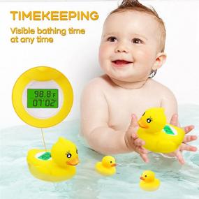 img 2 attached to Floating Rubber Duck Bath Thermometer for Infants with Temperature Warning - Water and Room Safety for Bathtub, Bath Pool - Includes 2 Rubber Ducks